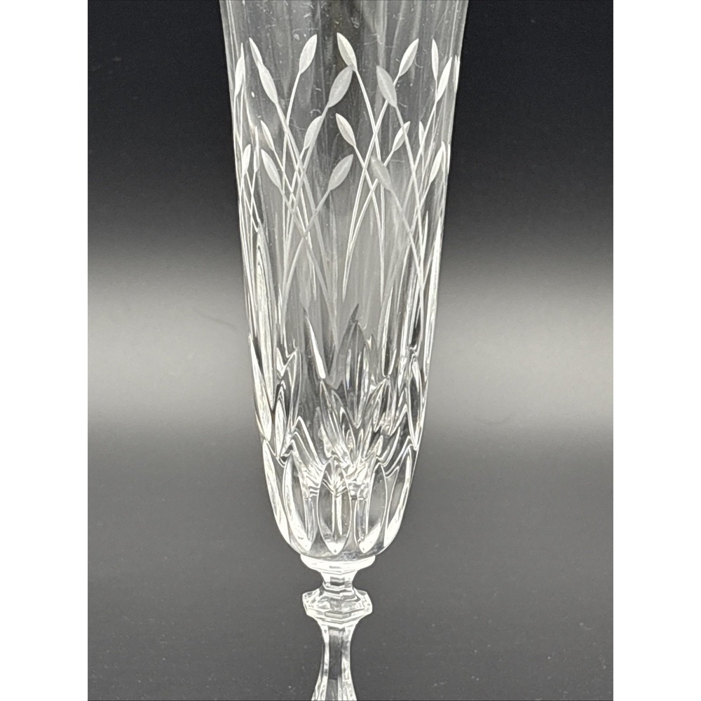 Vintage Noritake "Rothschild" Cut Crystal Champagne Flutes - Signed Pair - Picture 2 of 4